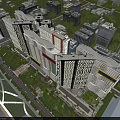 Aerial View Urban Planning With High Rise Buildings Green Areas And Waterfront