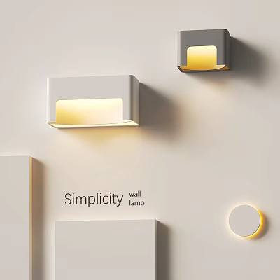 Simple Modern Wall Lamp Design With Warm Yellow Light And Geometric Shapes For Minimalist Interior 3d model