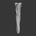 White Hoodie And Pants Two Piece Tracksuit Front And Back View