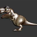 Cartoon Dinosaur Character With Brown Skin Spiked Back And Sharp Teeth 3d model