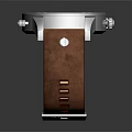 Stylish Modern Watch Accessory With Brown Leather Strap Silver Dial And Red Hands