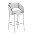 Modern Velvet Bar Stools Beige Yellow Blue with Armrests Black Tall Legs Metal Footrests