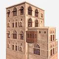 Cartoon Traditional Building Scene With Multi Story Design Arched Windows Balcony And Ornate Carvings