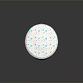 Stylish White Hat With Colorful Polka Dots Black Brim And Gold Trim Badge
