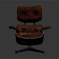 Red Leather Recliner Chair With Tufted Backrest Armrests And Metal Base