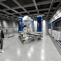 Modern Futuristic Clothing Store Interior With Gray Metal Walls Mannequins Displayed Clothes And Tokyo Sign