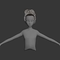 Realistic Mannequin Head Featuring Gray Brown Braided Hair And Updo Hairstyle