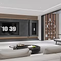 Modern Luxury Basement Interior Design With Stylish Furniture And Marble Decor
