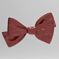 Shiny Red Bow Accessory With Glossy Finish And Decorative Design 3d model