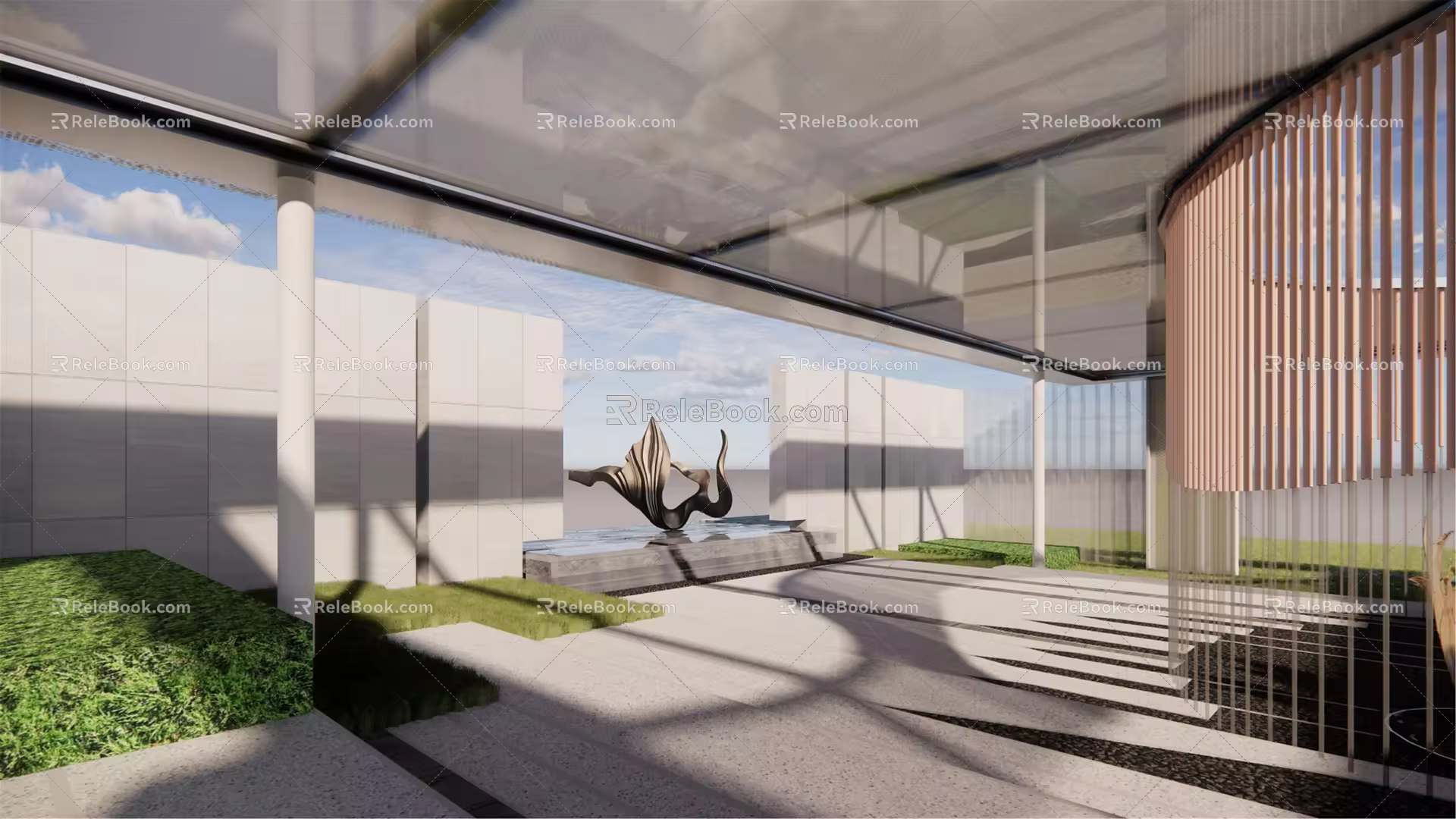 Modern gallery deepening 3d model