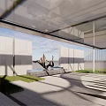 Modern gallery deepening 3d model