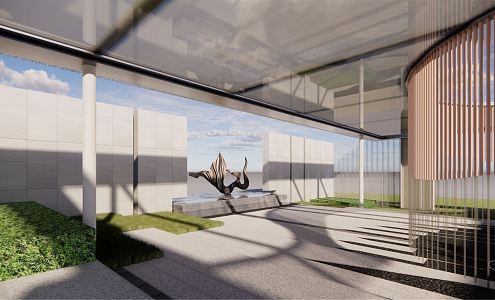 Modern gallery deepening 3d model