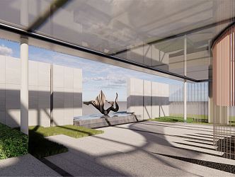 Modern gallery deepening 3d model