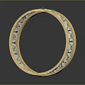 Elegant Jewelry Ring With Golden Band Silver Accents And Green Gemstones Exquisite Inlaid Design