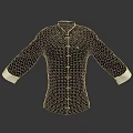 Gray Chinese Style Stand Collar Long Sleeve Shirt With White Cuffs And Button Design
