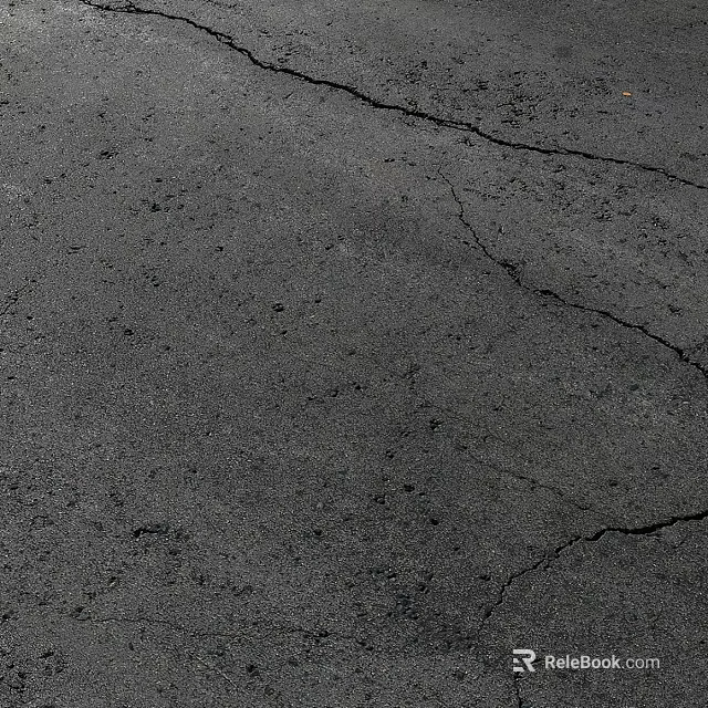 Damaged Black Asphalt Road Surface With Multiple Visible Cracks And Fissures 3d model 