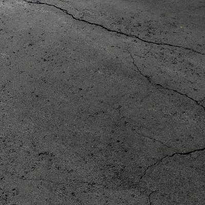 Damaged Black Asphalt Road Surface With Multiple Visible Cracks And Fissures 3d model