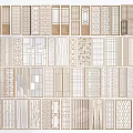 New Chinese style partition doors and windows wooden door lattice window 3d model