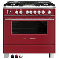 Fisher Paykel Modern Red Kitchen Oven With Multiple Control Knobs