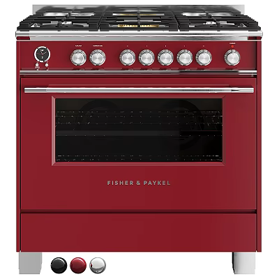 Fisher Paykel Modern Red Kitchen Oven With Multiple Control Knobs 3d model