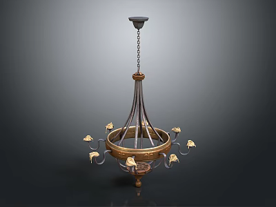 Classic Metal Chandelier Lighting Combination With Multiple Decorative Arms 3d model