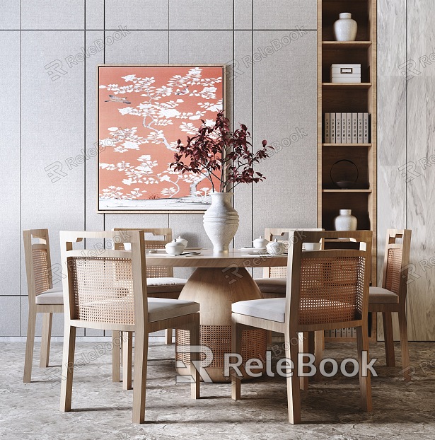 New Chinese Dining Table and Chair Combination model