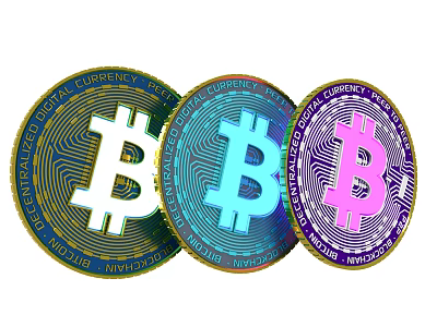 Modern Bitcoin Bitcoin Gold Coin Virtual Currency Digital Currency Crypto Coin Combo 3d model