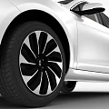 White SUV Car With Modern Exterior Design And Black Roof