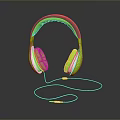 Green And White Over Ear Headphones With Wired Connection And Soft Ear Cushions