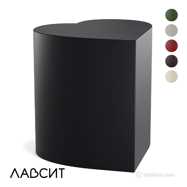 Stylish Modern Heart Shaped Black Dining Table With Multiple Color Options 3d model 