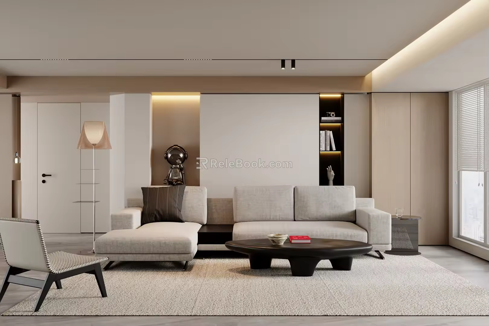 Modern Sofa Combination Coffee Table Carpet 3d model