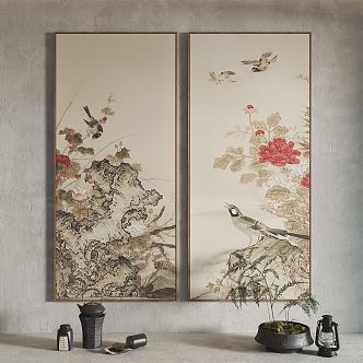 Chinese Plant Painting Hanging Painting Decorative Painting 3d model