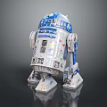 Star Wars R2 D2 Robot Character With Blue And White Design Features 3d model