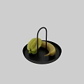 Fresh Ripe Star Fruit and Banana on Black Metal Tray with Handle