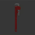 Red Adjustable Pipe Wrench Sturdy Plumbing Tool With Metal Jaws And Handle