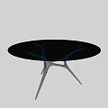Functional Round Table with Black Tabletop Silver Branched Legs and Modern Design 3d model