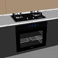 Elegant Modern Kitchen Appliances Gas Stove Oven With Digital Display On White Countertop