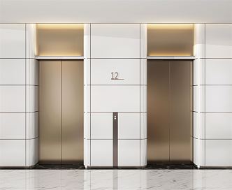 modern elevator hall elevator 3d model