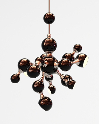 Post-modern special-shaped chandelier simple metal ball chandelier 3d model