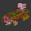 Futuristic Green Armored Vehicle With Turret Structures Tracks And Glowing Mechanical Details