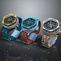 Tactical Outdoor Watches Featuring Blue Red And Camouflage Straps With Multifunctional Dials