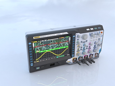 Oscilloscope Filter Waveform Display Signal Analyzer Medical Device Signal Receiver 3d model