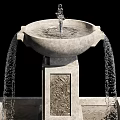 Outdoor Garden Ornament Stone Fountain With Flowing Water And Decorative Base