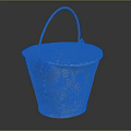 Antique Vintage Rusted Metal Bucket With Handle And Rustic Surface Texture 3d model
