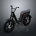 Modern Electric Bicycle With Black Frame Gray Seat And Rear Cargo Rack