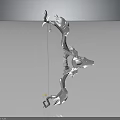 Mythical Silver Dragon Themed Decorative Bow With Intricate 3D Rendered Details