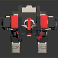 Game Movie Character Red White Gray Mech Robot With Mechanical Armor Design