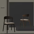 Two Tone Modern Dining Chairs With Curved Backrest And Comfortable Seat