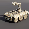 Unmanned Tracked Weapon Platform Camouflage Painted With Turret And Serial Number 001