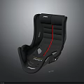 Gray Ergonomic Furniture Seat With Red Stitching And Competition Racing Design